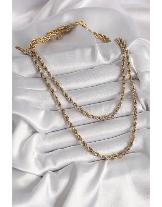  Altın  Burgu Zincir  Çelik Kolye