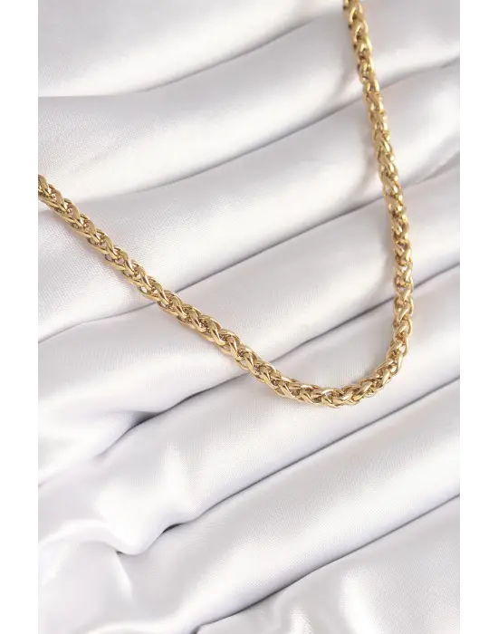  Altın  Burgu Zincir Model  Çelik Kolye