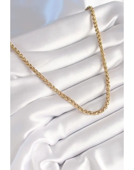  Altın  Burgu Zincir Model  Çelik Kolye