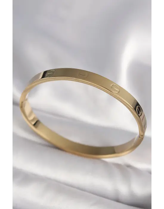 316L Çelik Gold Renk Cartier Model Kadın Kelepçe