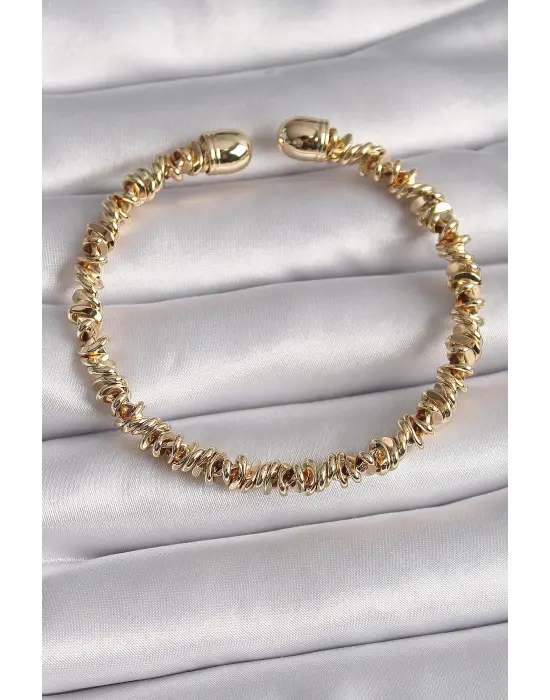 316L Çelik Gold Renk Dorika Model Kadın Bileklik