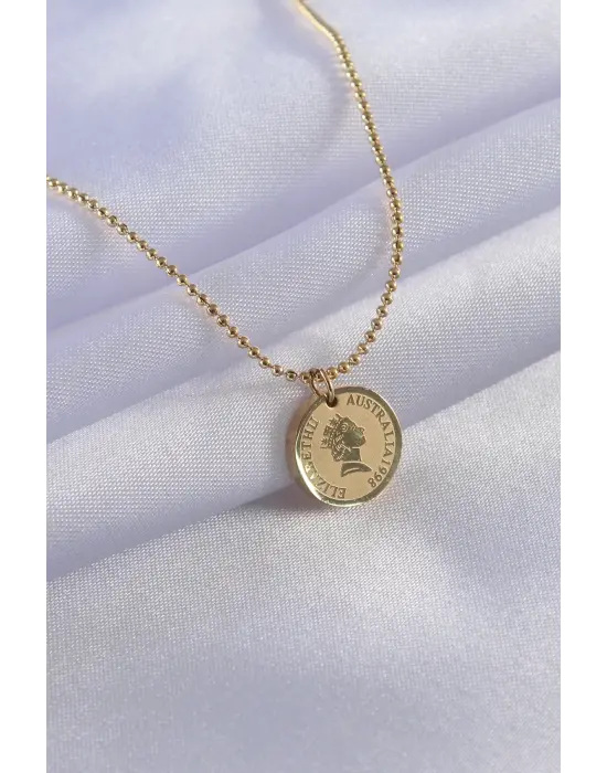  Altın  Elizabeth İşeleme  Çelik Kolye