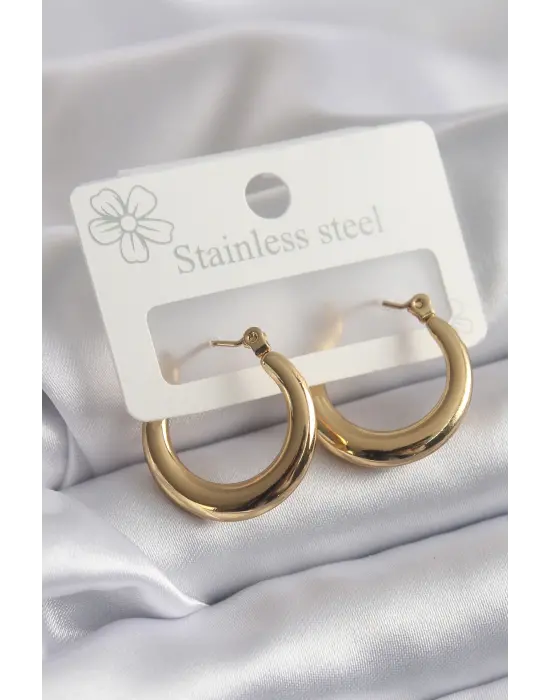   Altın Halka Model Çelik Küpe