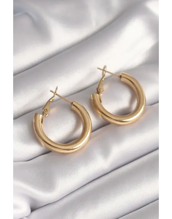   Altın Halka Model Çelik Küpe