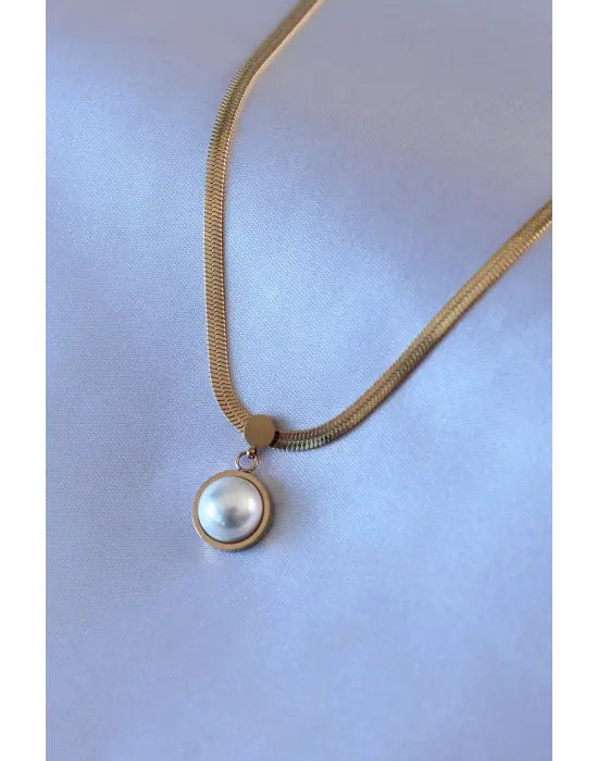  Altın  İtalyan Zincir Model  Çelik Kolye