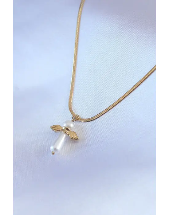  Altın  İtalyan Zincir Model Piyon Figür  Çelik Kolye