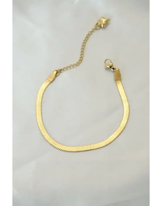 316L Çelik Gold Renk İtalyan Zincirli Bileklik