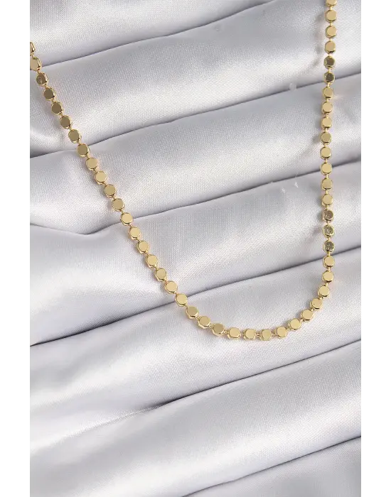  Altın  Ezme  Çelik Kolye