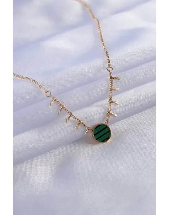  Altın   Çelik Kolye