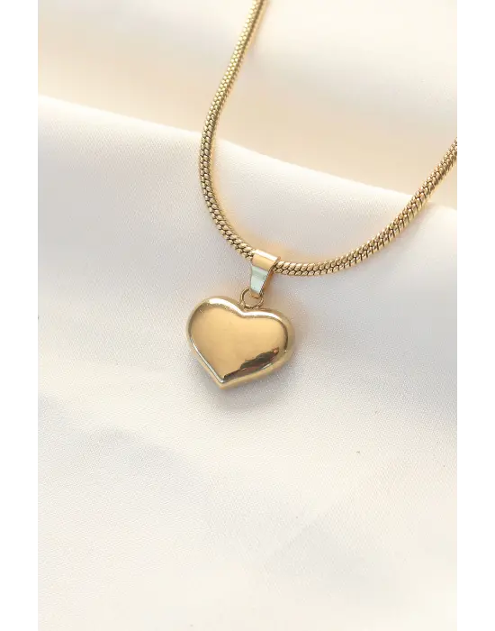  Altın  Kalp Çelik Kolye