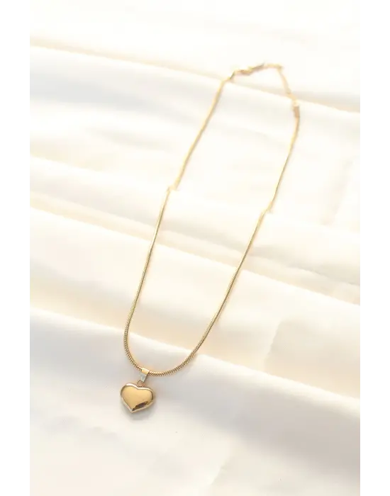  Altın  Kalp Çelik Kolye