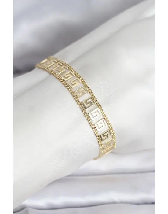 316L Çelik Gold Renk Labirent Model Kadın Bileklik
