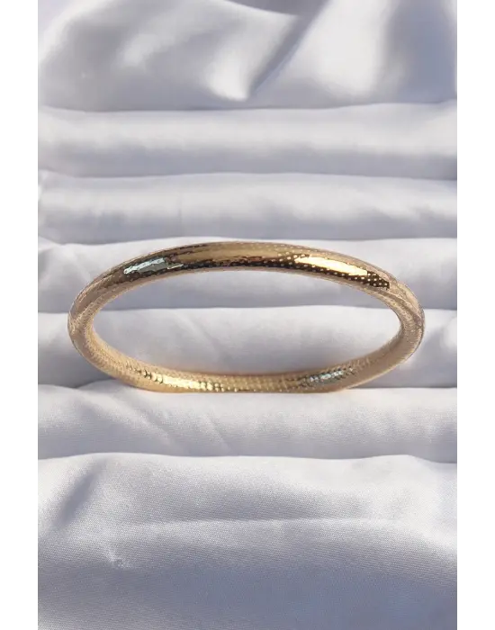 316L Çelik Gold Renk Lazer İşlemeli Bilezik