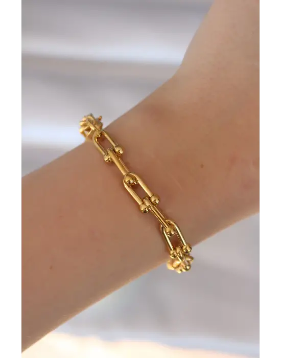 316L Çelik Gold Renk Tiffany Bileklik