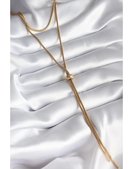  Altın  Tüp Zincir Asansör Model  Çelik Kolye