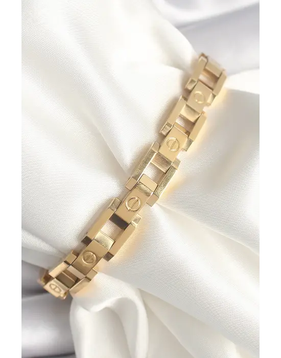 316L Çelik Gold Renk Unisex Bileklik