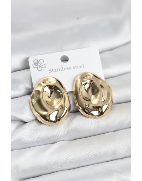 316L Çelik Gold Renk Vintage Model Kadın Küpe
