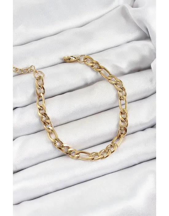 316L Çelik Gold Renk Zincir Erkek Bileklik