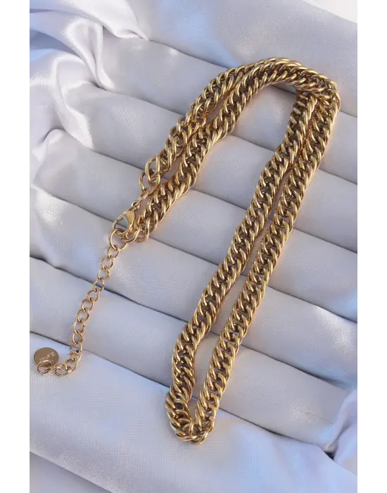  Altın  Zincir Çelik Kolye