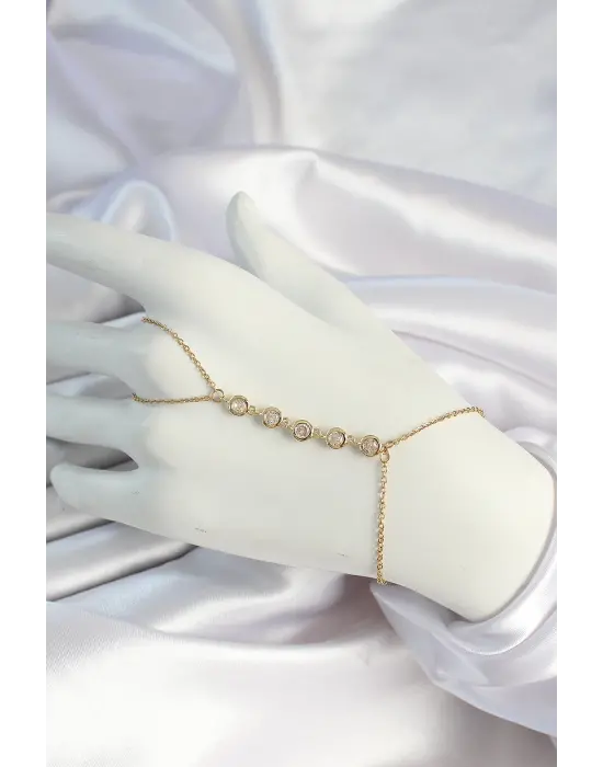 316L Çelik Gold Renk Zincirli Zirkon Taşlı Şahmeran