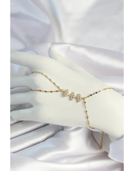 316L Çelik Gold Renk Zirkon Taşlı Göz Figürlü Şahmeran