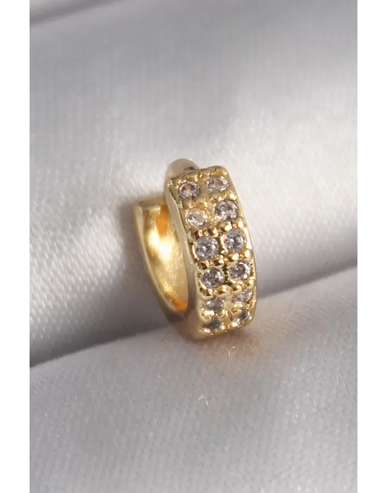 316L Çelik Gold Renk Zirkon Taşlı Tragus Piercing