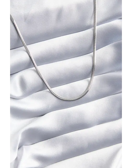  Gümüş  45 cm İtalyan Zincir Model  Çelik Kolye