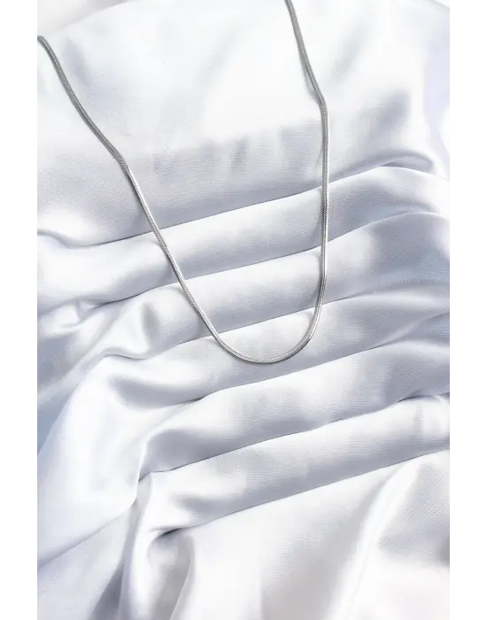  Gümüş  45 cm İtalyan Zincir Model  Çelik Kolye