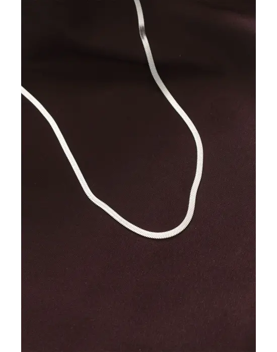  Gümüş  60 cm İtalyan Zincir Çelik Kolye