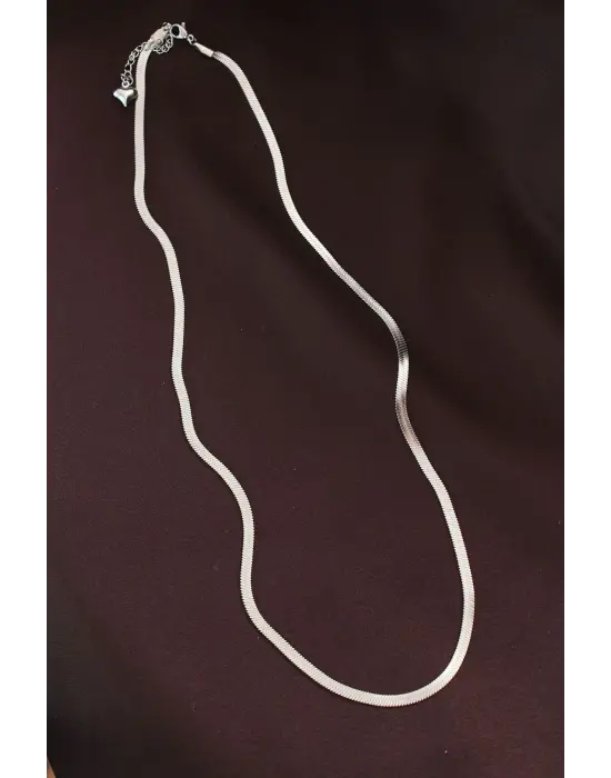  Gümüş  60 cm İtalyan Zincir Çelik Kolye