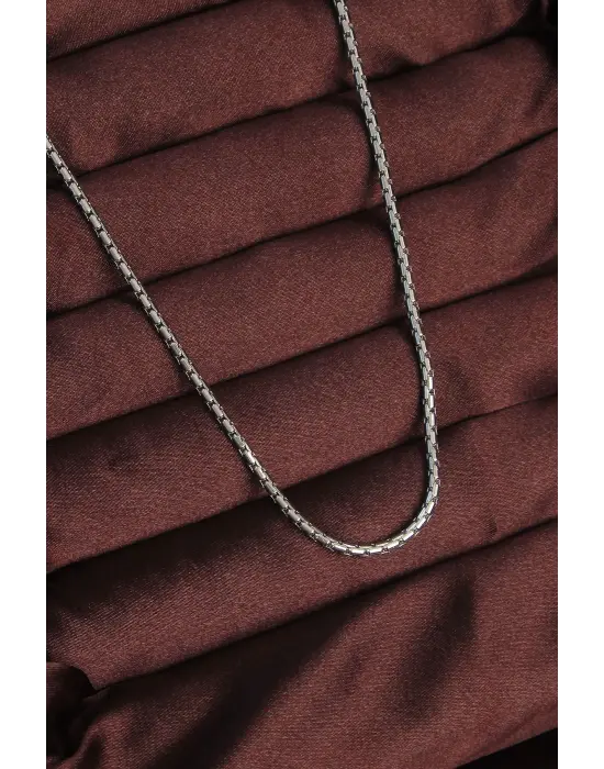 316L Çelik Gümüş Renk Arnavut Zincir Kolye