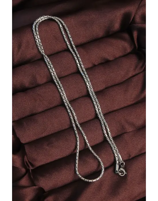 316L Çelik Gümüş Renk Arnavut Zincir Kolye