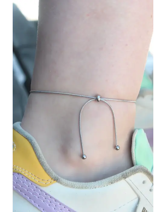 316L Çelik Gümüş Renk Asansör Model Kadın Halhal