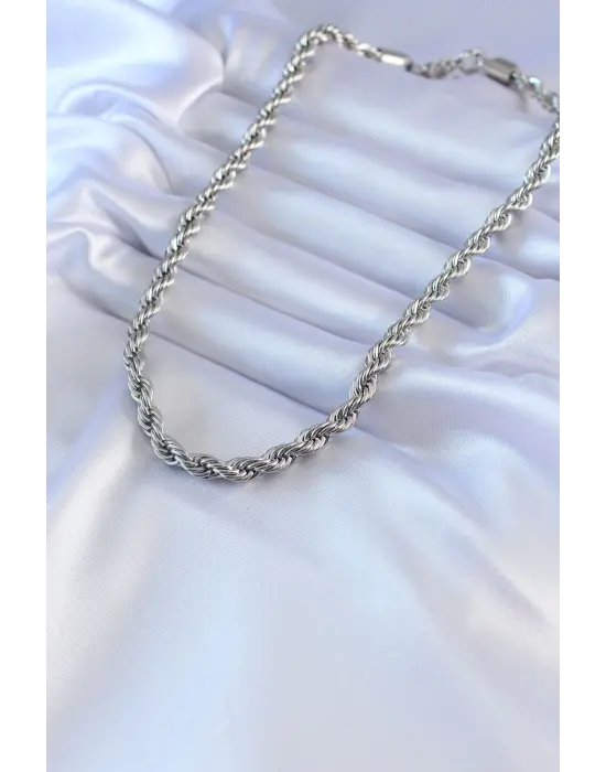  Gümüş  Burgu Model 45 cm  Çelik Kolye