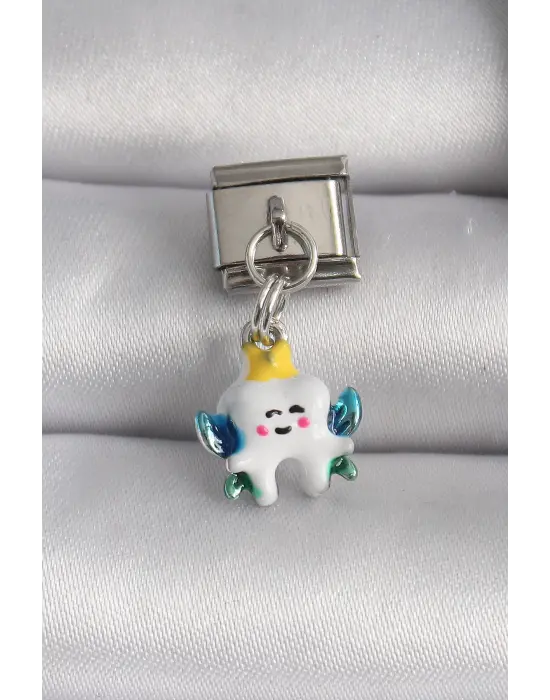 316L Çelik Gümüş Renk Diş Model Nomination Charm