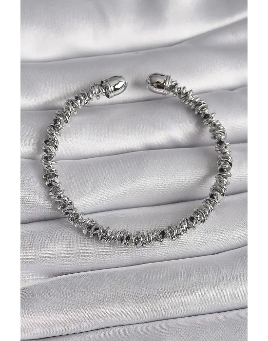 316L Çelik Gümüş Renk Dorika Model Kadın Bileklik