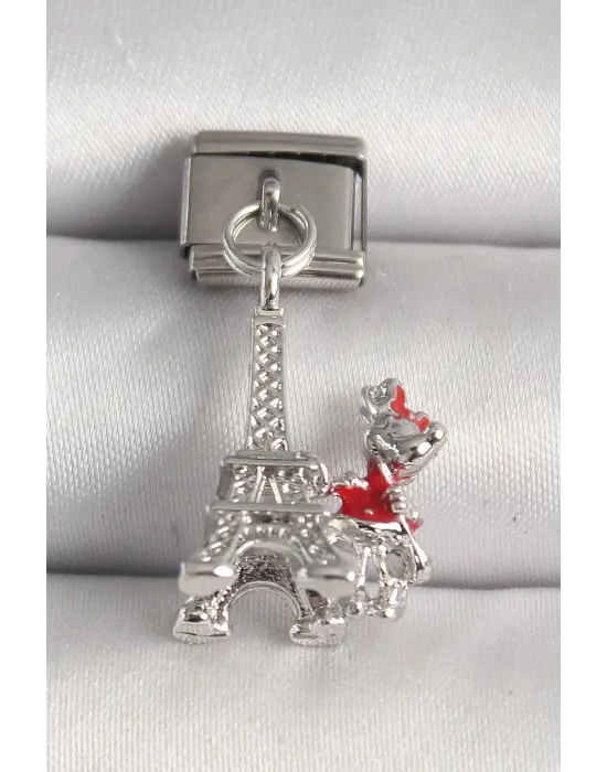 316L Çelik Gümüş Renk Eyfel Kulesi Modeli Nomination Charm