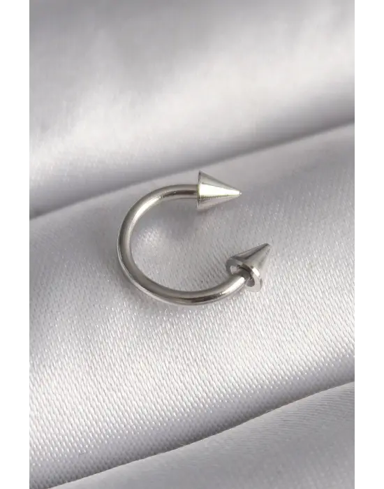 316L Çelik Gümüş Renk Halka Çivi Model Kadın Piercing
