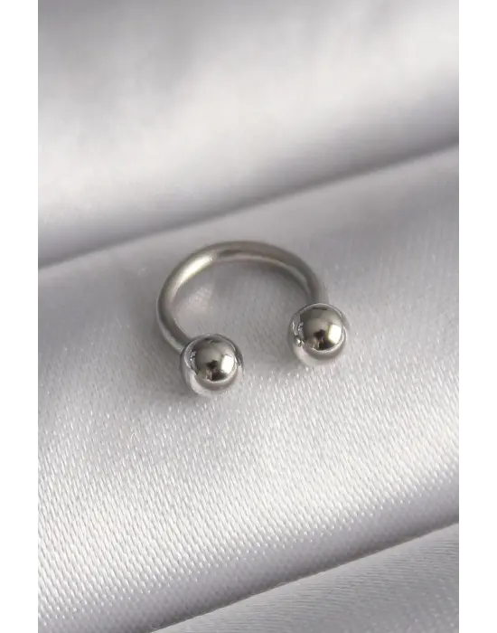 316L Çelik Gümüş Renk Halka Model Topçuk Piercing