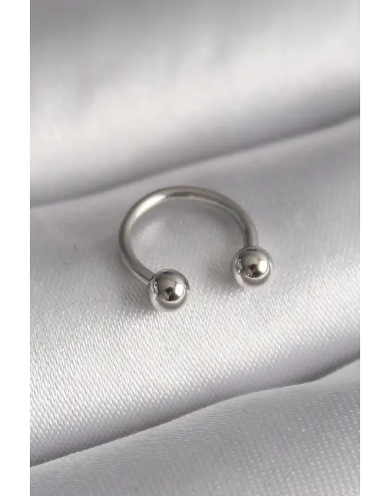 316L Çelik Gümüş Renk Halka Model Topçuk Piercing