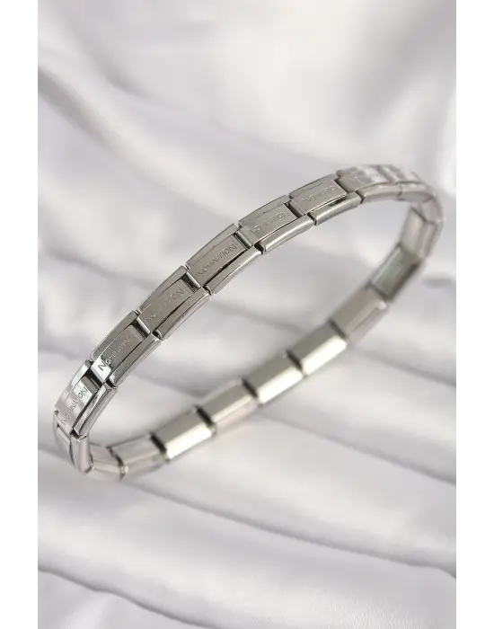 316L Çelik Gümüş Renk İnce Yazılı Nomination Kadın Bileklik