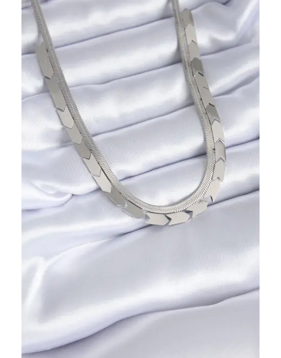  Gümüş  İtalyan Zincir Model  Çelik Kolye