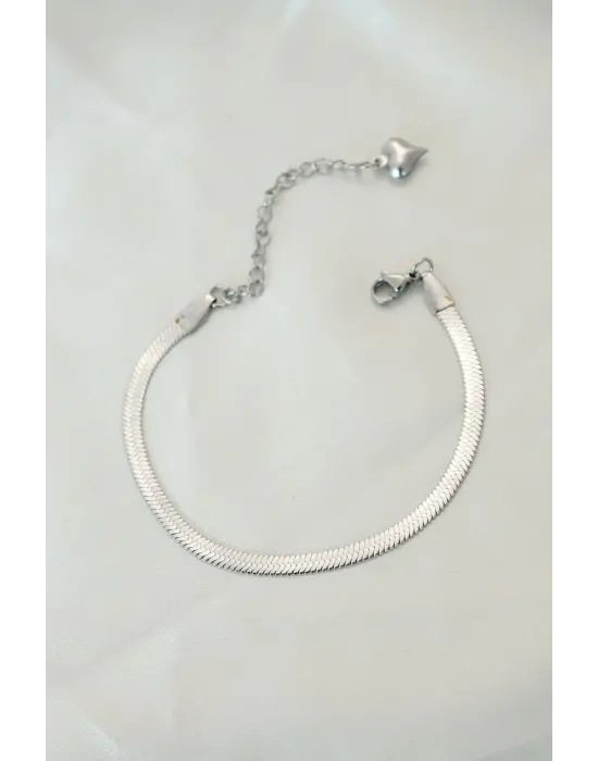 316L Çelik Gümüş Renk İtalyan Zincirli Bileklik