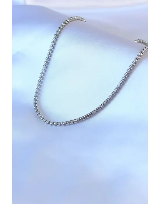 316L Çelik Gümüş Renk Kalın Zincir Model Erkek Kolye