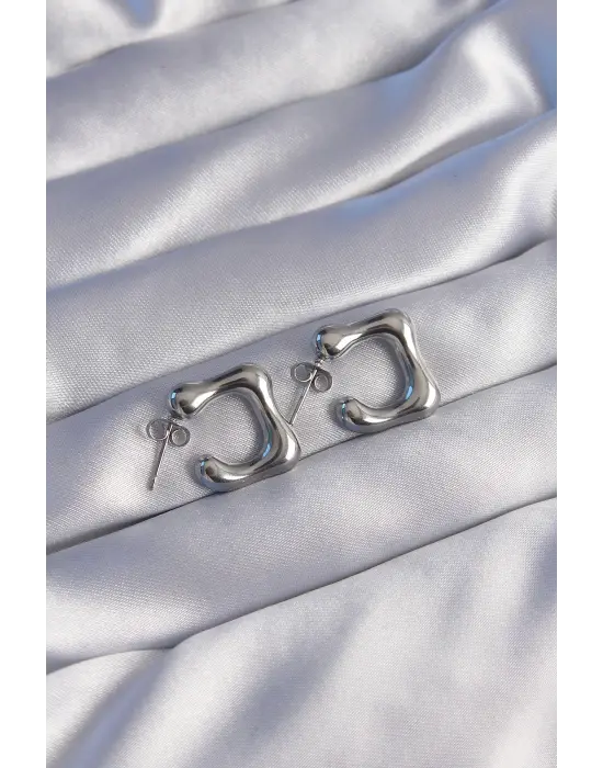   Gümüş Minimal Bubble Küpe