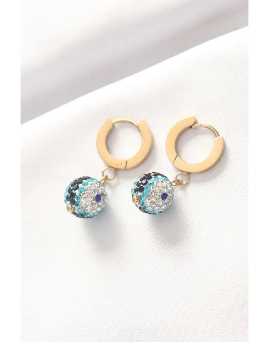   Gümüş Nazar Boncuk Tasarımlı Küpe