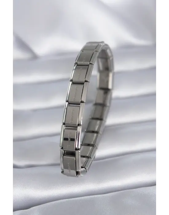 316L Çelik Gümüş Renk Nominaition Model Kadın Bileklik