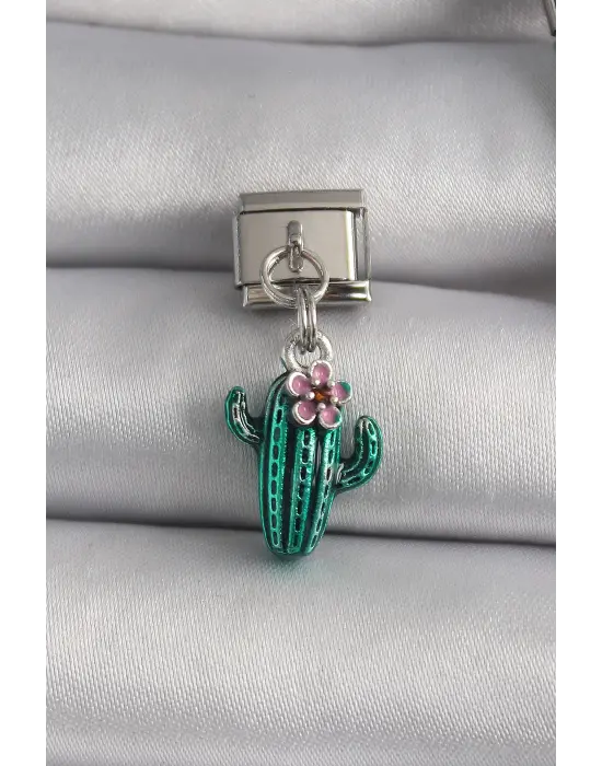 316L Çelik Gümüş Renk Sallantı Kakatüs Model Nomination Charm