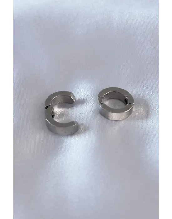   Gümüş Sıkıştırmalı Erkek Küpe