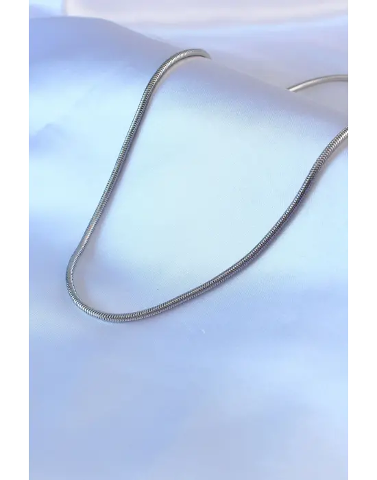 316L Çelik Gümüş Renk Tüp Zincir Model Erkek Kolye